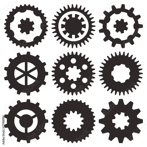 Vector collection of gear wheels