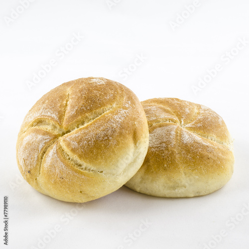Bread rolls isolated on white.