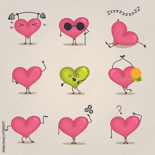 Heart concept set