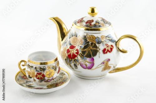 Antique porcelain tea and coffee set.