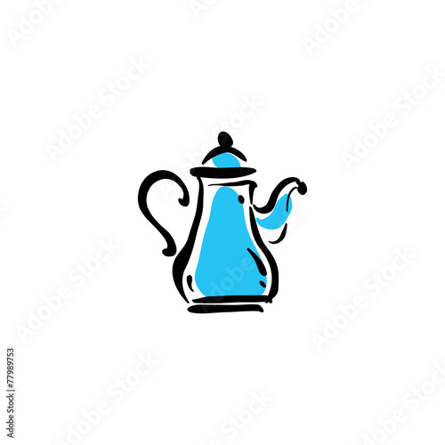 Illustrated teapot icon on ...