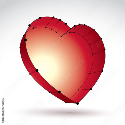 3d mesh stylish web red lov...