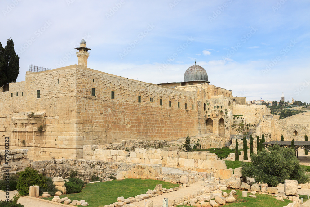 Mosque Al-aqsa and archeological park, Jerusalem