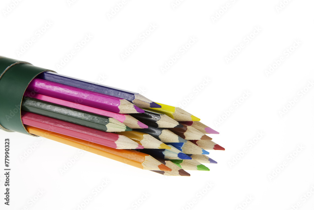 Naklejka premium Colour pencils isolated on white background