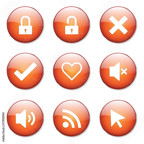 SEO Internet Sign Orange Vector Button Icon Design Set 4 © rizwanali3d