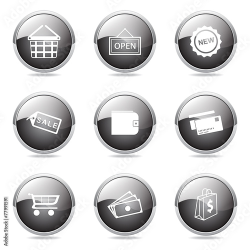 Free Download Shopping Sign Black Vector Button Icon Design Set 2 - GFXLoad