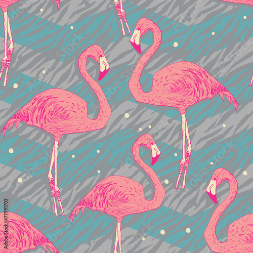 wzor-z-ptakami-flamingo