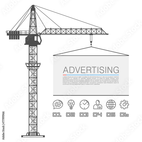 Crane lifts the billboard