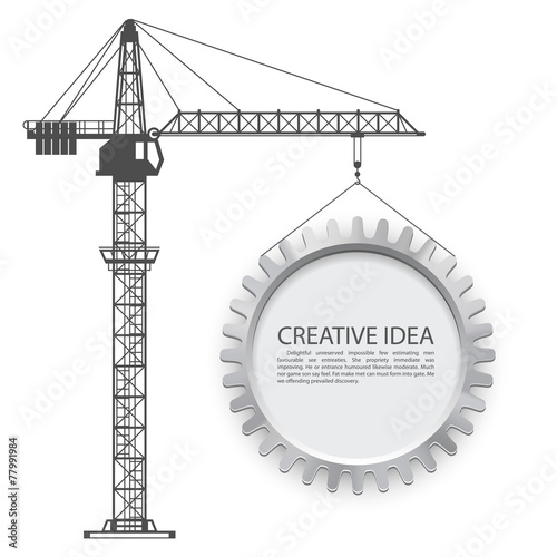 Crane lifts the gear