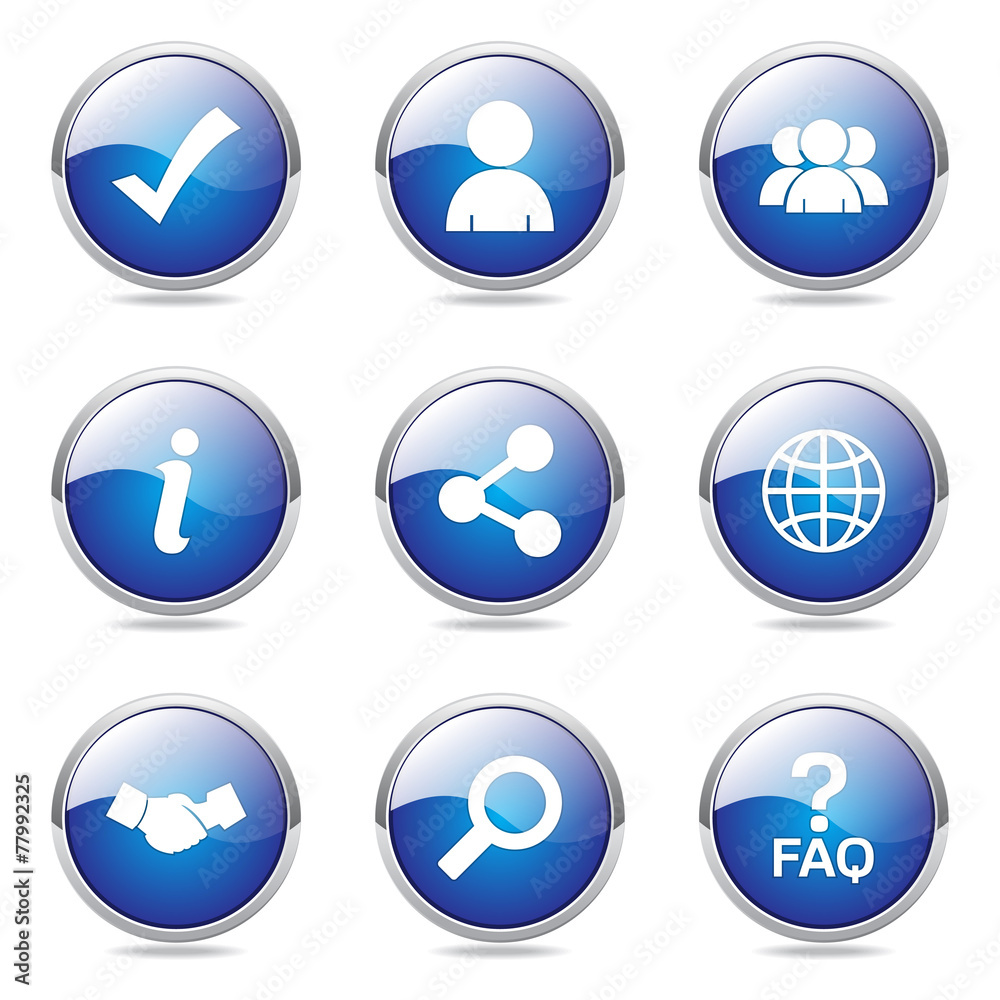Web Internet Blue Vector Button Icon Design Set 2 Web Internet Blue Vector Button Icon Design Set 2