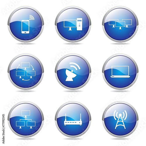 Free Download Telecom Communication Blue Vector Button Icon Design Set 2 - GFXLoad