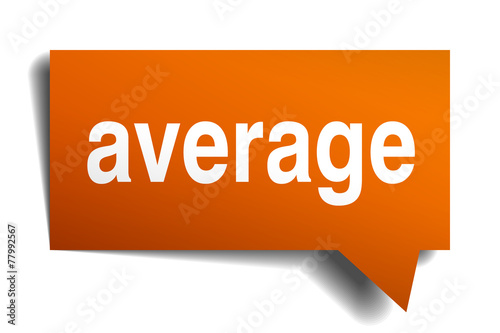 average orange speech bubble isolated on white