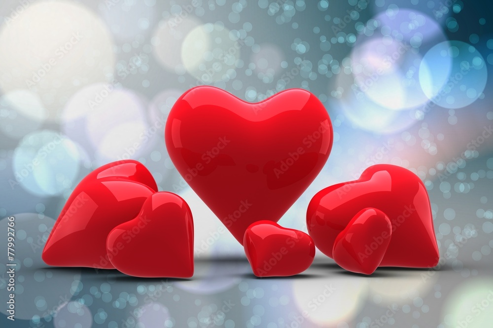 Fototapeta premium Composite image of love hearts
