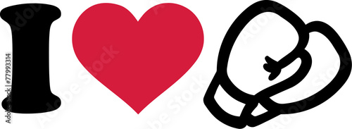 I Love Boxing Gloves