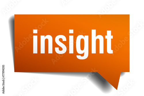 insight orange speech bubble isolated on white