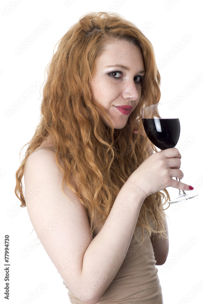 Model Released. Attractive Young Woman Drinking Red Wine Model Released. Attractive Young Woman Drinking Red Wine