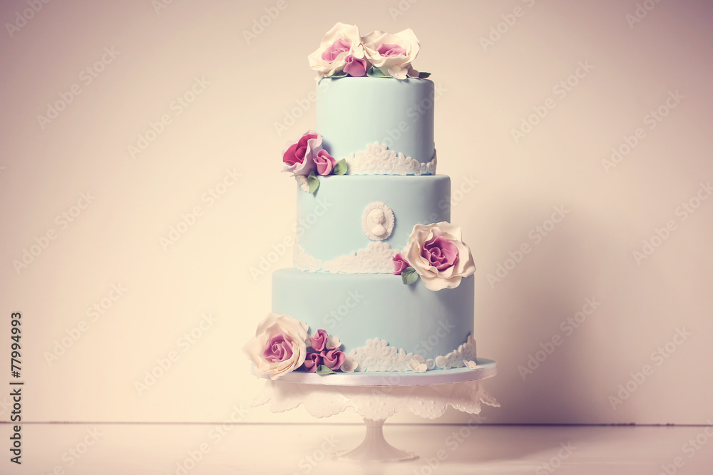 blue wedding cake with roses blue wedding cake with roses