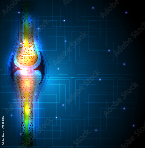 Joint anatomy abstract blue background, beautiful bright design.
