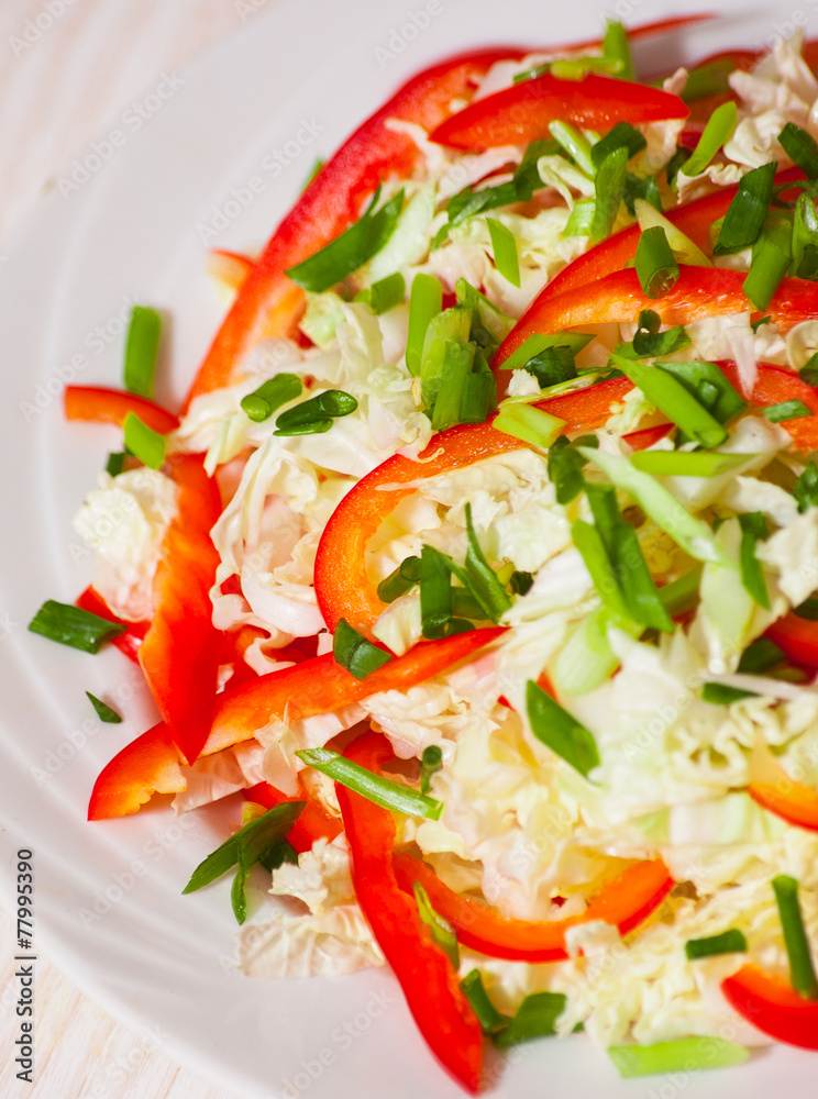Chinese cabbage salad with red bell pepper Chinese cabbage salad with red bell pepper