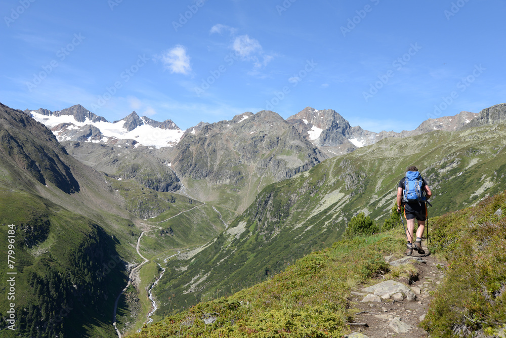 Aufstieg zu den Mutterberger Seen, Stubaier Alpen