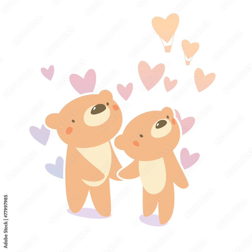 Teddy bear couple in love