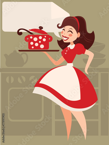 Home made cooking in retro style,