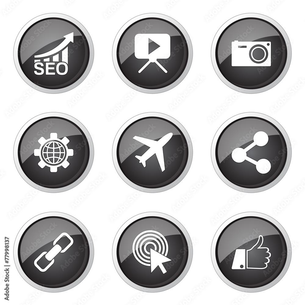 SEO Internet Sign Black Vector Button Icon Design Set 1 SEO Internet Sign Black Vector Button Icon Design Set 1