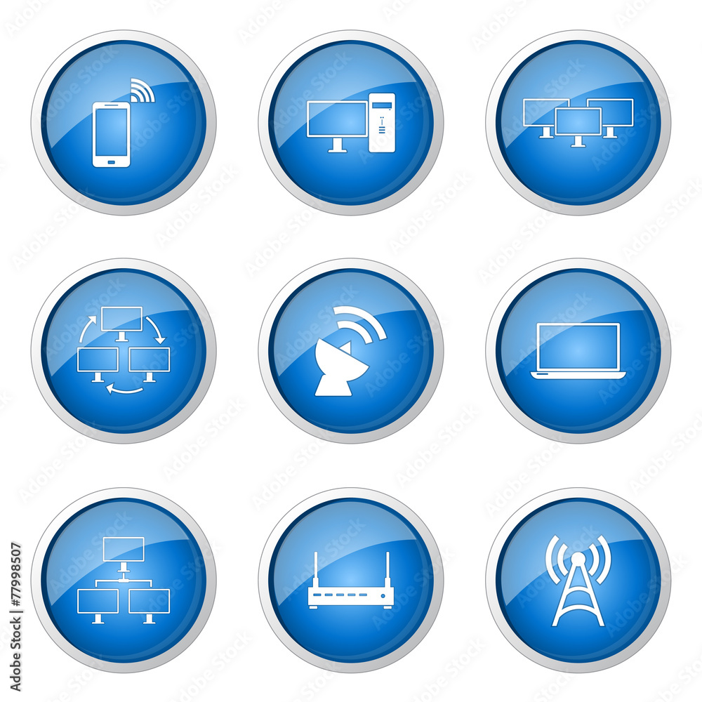 Telecom Communication Blue Vector Button Icon Design Set 2 Telecom Communication Blue Vector Button Icon Design Set 2
