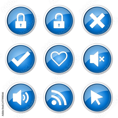 SEO Internet Sign Blue Vector Button Icon Design Set 4