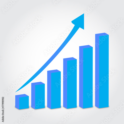 Growth chart up arrow vector illustration