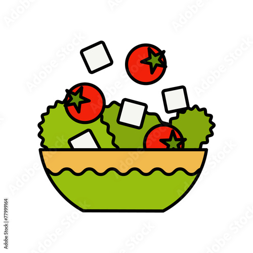 Fresh Greek salad. A delicious bowl of Greek salad with olive
