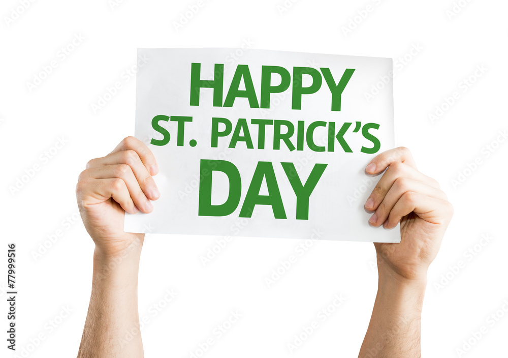 Happy St. Patricks Day card isolated on white background Happy St. Patricks Day card isolated on white background