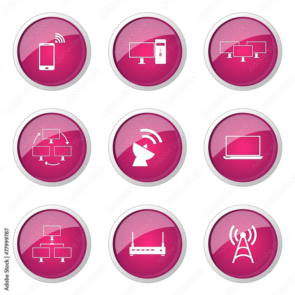 Telecom Communication Pink Vector Button Icon Design Set 2 Telecom Communication Pink Vector Button Icon Design Set 2