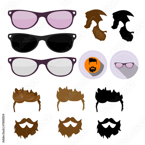 Beard, glasses and head hipster