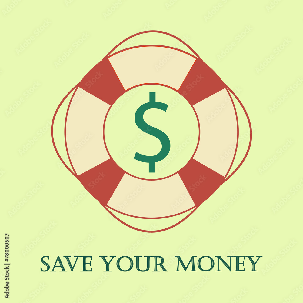 Safety ring with dollar there. Save your money Safety ring with dollar there. Save your money
