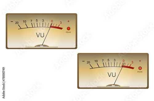 Analog VU Meter, vector illustration