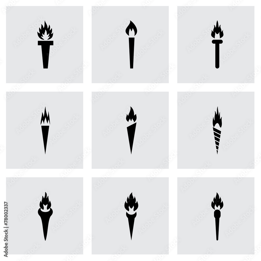 Vector torch icon set Vector torch icon set