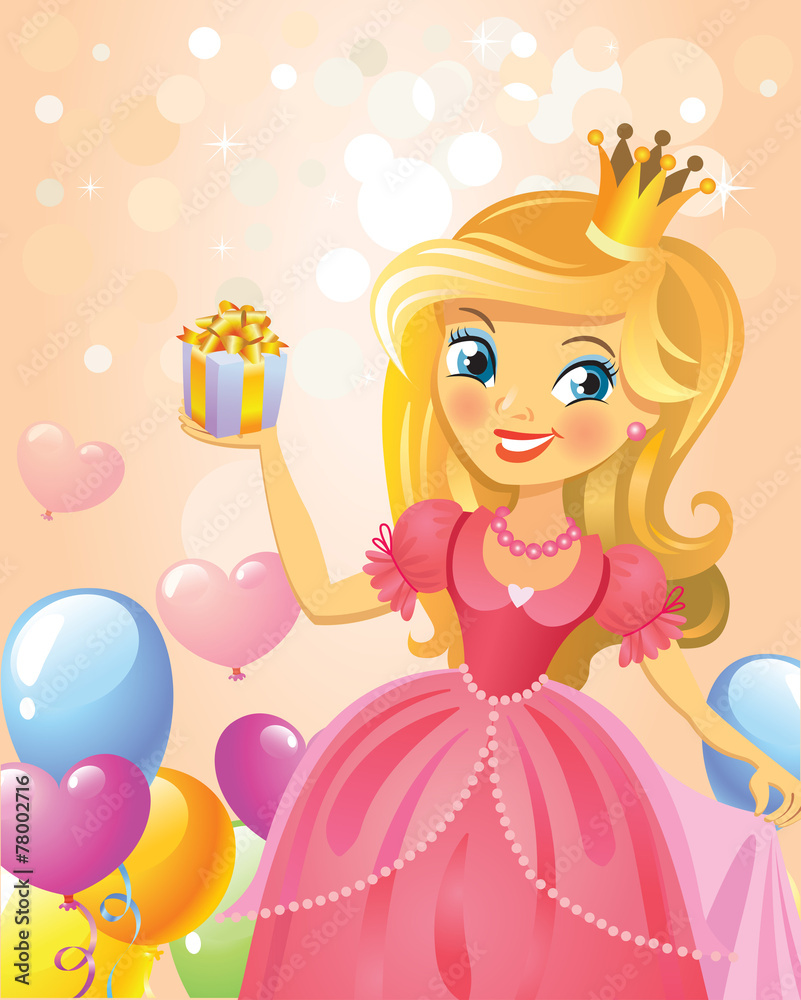 Happy Birthday, Princess, greeting card. Happy Birthday, Princess, greeting card.