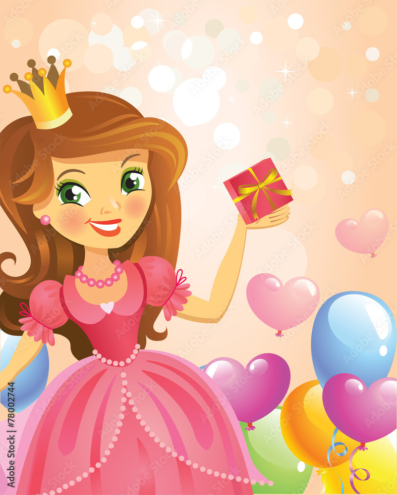 Happy Birthday, Princess, greeting card. Happy Birthday, Princess, greeting card.