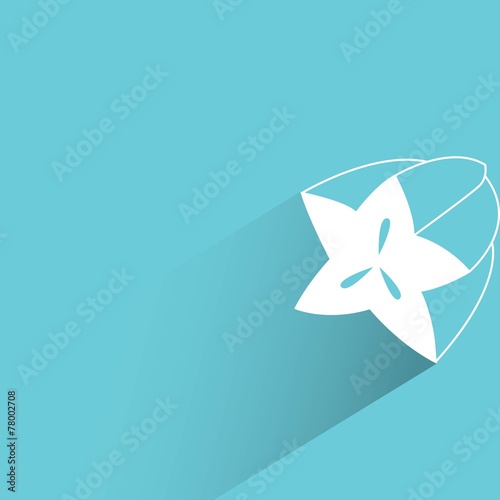 star fruit in blue background