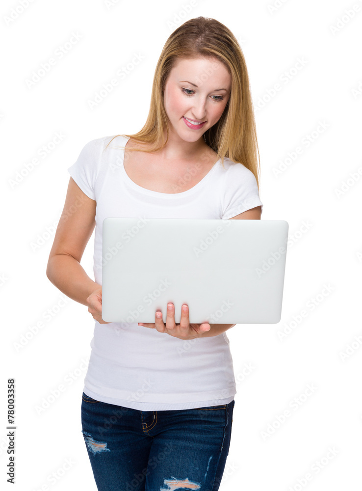 Woman use of notebook Woman use of notebook