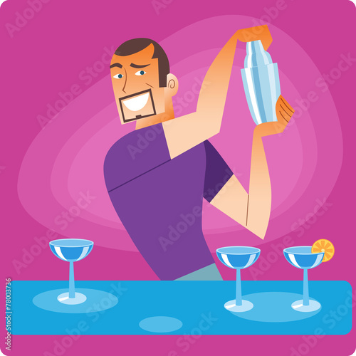 Stylish bartender prepares a cocktail