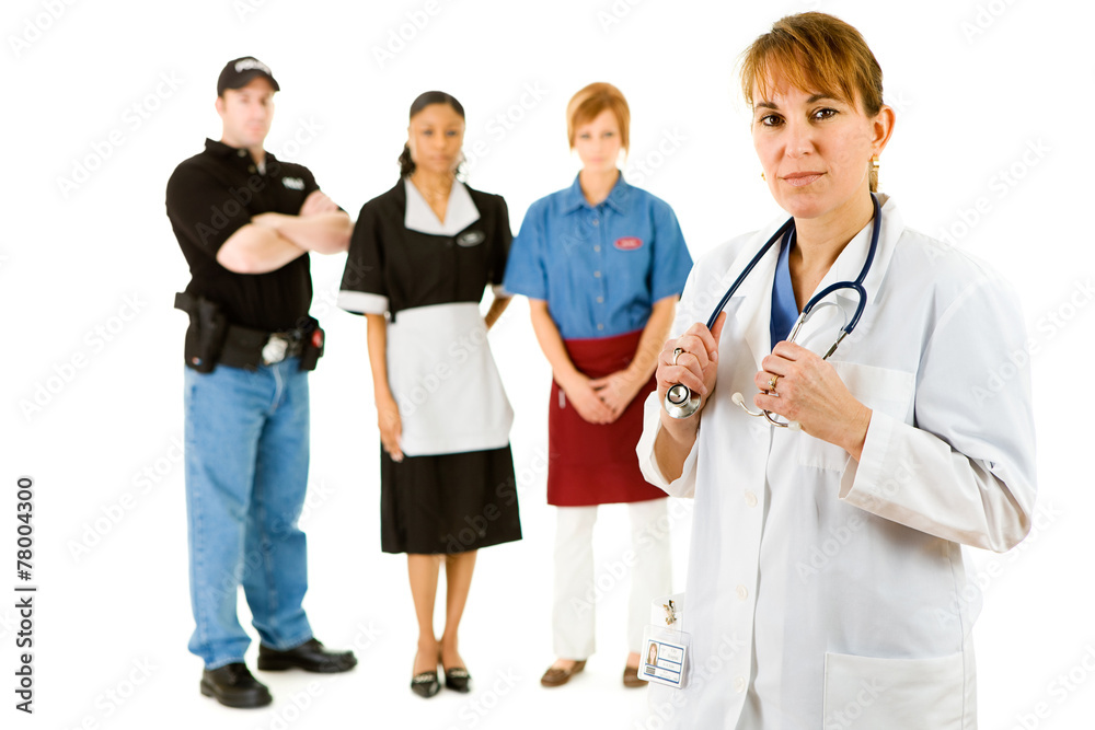 Occupations: Doctor Leads Concerned Group of Various Occupations Occupations: Doctor Leads Concerned Group of Various Occupations
