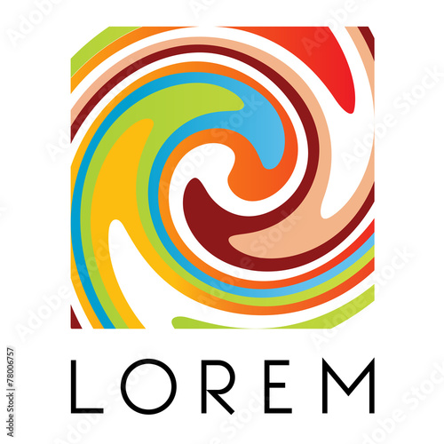 Logo template, vector, abstract, stylized whirl