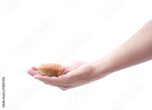 hand holding banana muffin cake © pupunkkop