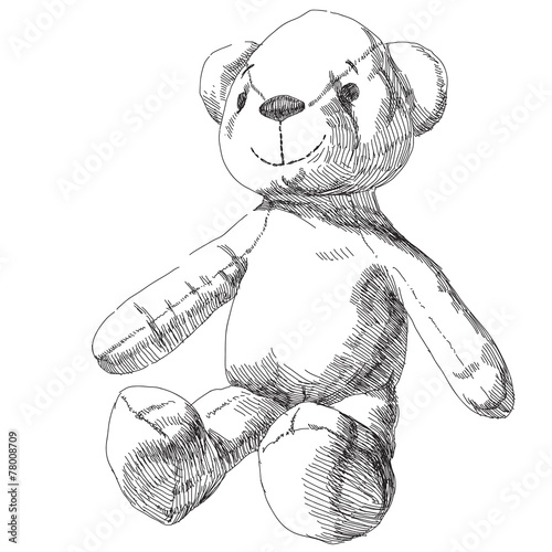 hand drawn teddy bear