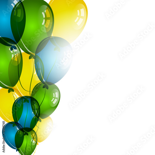 Color balloons on white background for birthday wishes