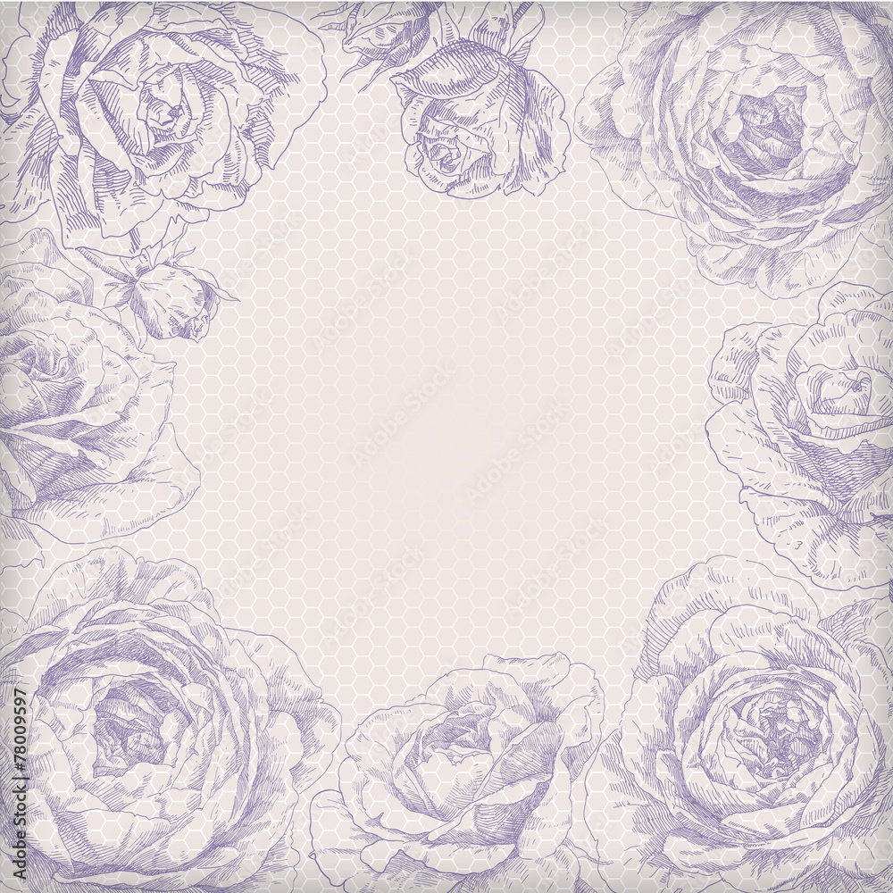 Hand drawing bridal card flower background Hand drawing bridal card flower background