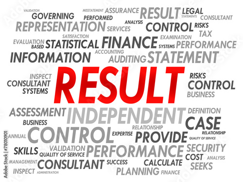 RESULT word cloud, business concept