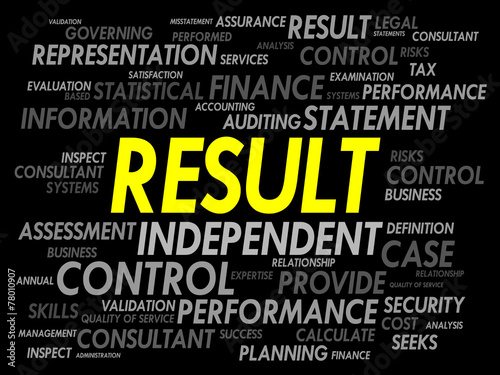RESULT word cloud, business concept
